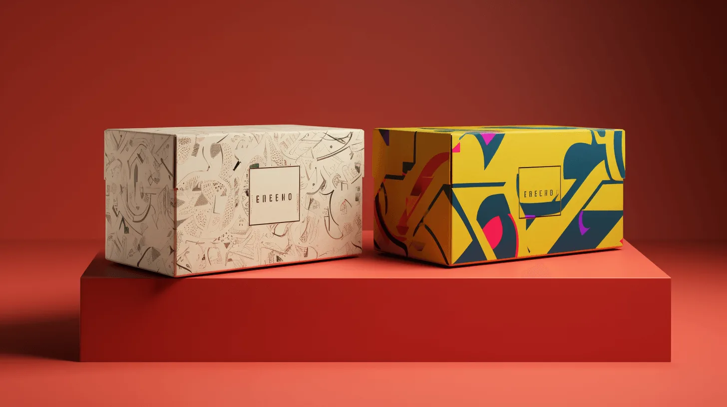 Ebeeno packaging system displayed on two product boxes